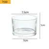Vaso de Vidrio Transparente Sencillo para Velas de Aromaterapia Vaso Vacío Frasco para Velas DIY Portavelas para Hogar Hotel Cera de Soja Vidrio