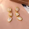 Pendientes Minimalistas de Metal con Circonita de Alta Gama, Moda de Lujo Ligero, Pendientes Largos Únicos, Diseño de Nicho, Exquisitos Accesorios para Orejas