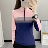 Protetor solar de verão feminino secagem rápida T absorção de umidade refrescante respirável gola esportes ao ar livre fitness deslocamento