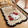 Tapete de chão Cartoon Hello Kitty para vaso sanitário e entrada de banheiro, tapete de pé absorvente e antiderrapante, tapete de entrada de terra de diatomáceas, disponível para entrega
