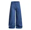 Pantalones de Pierna Ancha Geométricos con Puntada Única en Forma de V Estilo Hong Kong para Hombre, Nuevos Pantalones Casuales Holgados Ajustados de Verano para Mujer, Modernos