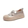 Sandalias de Verano Nuevo Estilo para Mujer con Suela Gruesa, Aumentadoras de Altura, Huecas, Transpirables, de Velcro, Calzado Casual de Moda Tendencia para Mujer al por Mayor