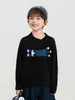 Suéter para Niños Wuli Bu Yi Invierno Nuevo Estilo Mezcla de Lana Jacquard Gato Muñeco Cálido Lindo Cuello en V para Niños