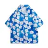 Camisa floral retro de estilo Hong Kong 12V, manga corta, estilo tailandés hawaiano, ideal para hombres y mujeres.