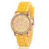 Relógio de Pulso Feminino Geneva Novo Modelo Estilo Coreano Quartzo Simples Clássico Pulseira de Silicone Relógio Feminino Atacado