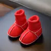 Sapatos e Meias Integrados de Lã e Pelo de Ovelha Australianos para Bebê Sapatos de Algodão Espessos e Quentes para Bebê para Outono e Inverno Sola Macia Meias que Não Caem 0-6-12
