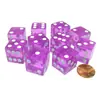 Fuente Transfronteriza 19 dados morados transparentes color ángulo recto tamiz transparente color accesorios para juegos de mesa 19mm