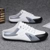 Pantuflas de hombre verano transpirables zapatos casuales de moda suela suave sin talón media pantufla mocasines planos holgazanes