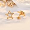 Pendientes de Plata de Ley S925 con Pasador Estilo Coreano Simple Lujo Accesible Diseño de Nicho Pendientes Elegantes de Gama Alta Estrella de Cinco Puntas Pendientes al por Mayor