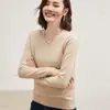 Otoño/Invierno 2026 Ropa de Alta Costura Lista para Usar Cuello en V Cachemira Mujer Ajustado Tejido Base Suéter Corto