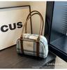 Bolso Pequeño de Cuadros Estilo Coreano de Nicho Ins para Mujer 2026 Nuevo Bolso Boston Moda Versátil Bolso de Hombro para Viajar