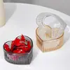 Tazón con Forma de Corazón y Rayas, Tazón Girly para Postre y Helado, Tazón de Vidrio de Alto Valor Estilo Ins, Tazón Pequeño para el Hogar, Tazón con Forma de Corazón
