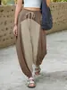 Pantalones Harem Anchos Sueltos para Mujer 2026 Casual Cintura Elástica Cordón Bloque de Color Pantalones Deportivos de Entrenamiento con Bolsillos