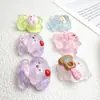Polvo transparente de hielo animalitos de dibujos animados hechos a mano pegamento de crema creativo pasador de pelo DIY cuerda para el pelo funda de teléfono accesorios de flor para zapatos