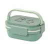 Lonchera de Acero Inoxidable Se Puede Usar en el Microondas, Adecuada para Trabajadores de Oficina, Uso en Casa, Estudiantes, Lonchera Bento, Cubiertos, Cuchara, Recipiente de Conservación de Grado Alimenticio