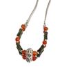 Collar de cuentas con cadena de clavícula y diseño de nicho antiguo de estilo chino retro con costuras de bambú verde, accesorios para mujer