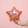 Globo de estrella de cinco puntas láser de 18 pulgadas globo de estrella láser color oro rosa globo de película de aluminio flotante decoración de fiesta