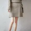 Nueva falda de lana 100% pura para mujer de otoño e invierno, elegante y ajustada, adecuada para ir al trabajo, con alta elasticidad