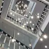Lustre Criativo Nórdico para Escada Lustre Super Longo Edifício Duplo Escada Rotatória Oco Moderno Lâmpada de Sala de Estar Villa
