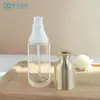 Em Estoque Frasco de Loção Tipo Pump 120ml com Tampa Rosqueável, Frasco Redondo Reto de Vidro, Frasco de Creme com Fundo Espesso 30g, Frasco Recarregável