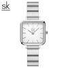 Reloj de cuarzo SHENGKE SHENGKE para mujer, impermeable, con correa de acero, moda, personalidad creativa, cuadrado, pequeño, simple K0178