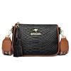 Nova Bolsa Feminina 2024 Couro Genuíno Bolsa de Ombro All-match Couro Macio Couro Banda Larga Crossbody Bolsa Travesseiro Bolsa
