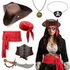 Chapéu Piratas do Caribe da Amazon, Cachecol, Pingente de Cinto do Capitão Jack Sparrow, Adereços de Palco para Cosplay de Halloween