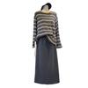 Camiseta Gruesa Cepillada Bordada a Rayas Vintage para Mujer, Relajada y Adelgazante, Cálida para Otoño e Invierno, Camiseta Base de Piel Sintética de Conejo