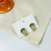 Pendientes Metálicos Redondos Multicapa de Gota de Aceite Geométrica Pendientes de Bloqueo de Color Patchwork Artístico Vintage de Tres Capas Coloridos Transfronterizos