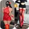 Lencería Sexy, Chica Sexy Caliente, Tentación de Lujuria Pura, Empalme de Malla de Encaje, Tirantes de Una Pieza, Espalda Descubierta, No es Necesario Quitar, Glúteos Transparentes