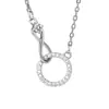 Colar Anel de Mobius Prata Esterlina 999 Luxo Leve Nicho Anel Duplo Corrente para Clavícula Simples INS Toque de Alto Padrão Colar Totalmente em Prata