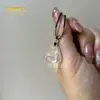 Pingente Buda de Gelo, Material de Cavalo, Pingente de Calcedônia Branca, Pingente de Jade Buda de Gelo Alto, Amuleto Buda Maitreya de Ágata Fluorescente Transparente Gelo