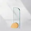 Trofeo de Cristal Creativo Hecho a Medida Decoración de Premio para Reunión Anual Estilo Nórdico Placa de Vidrio Regalo de Empresa Premio Grabado
