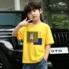 Camiseta 100% Algodão Masculina Novo Estilo Crianças Tendência Legal Marca Camiseta Manga Curta Moda Manga Curta para Crianças Maiores Coleção Verão 2026