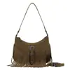 Bolsa de mão franjada retrô boêmia transfronteiriça, bolsa de sela casual, bolsa de ombro moderna para o dia a dia, design personalizado para mulheres