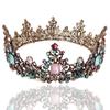 Corona Redonda Barroca Retro de Estilo Europeo Color Clásico Show Corona de Reina Boda Novia Vestido de Novia Joyería para la Cabeza