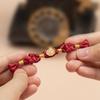 Fivela de Cheongsam Novo Estilo Chinês Artesanal Contas de Folha de Ouro Fio de Ouro Fivela de Pano com Cauda Longa de Uma Palavra Traje Tang Dinastia Han Estilo Chinês Mulheres