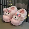 Bolsa Infantil de Inverno com Pantufas de Algodão EVA Impermeável Cartoon Cachorrinho Pelúcia Forro para Crianças Pequenas Casa Antiderrapante