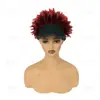 Peruca de Cabelo Cacheado Curto Transfronteiriça, Peruca Afro Fofa Tridimensional, Peruca Curta Cacheada de Boné de Beisebol