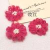 Flores de Ganchillo Hechas a Mano, Accesorios de Flores de Hilo DIY, Flores de Hilo Hechas a Mano con Ganchillo de Mohair, Aretes de Flores de Ganchillo Hechos a Mano
