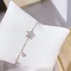 Pulseira de Estrela de Cinco Pontas Nova Chegada Japonesa e Coreana Moda Feminina Personalidade Simples Versátil Pulseira Feminina Zircônia Microincrustada com Diamantes