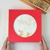 Modelo Nuevo 2026 Caja de Regalo de Pasteles de Luna de 8 Piezas/9 Piezas, Roja, Una Libra, 1.0 kg Cajas Grandes de Empaque para Pasteles de Luna, Caja de Regalo de Pastelería de Yema de Huevo