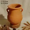 Novo vaso de flores secas estilo Zen chinês, vaso rústico de cerâmica para arranjos florais, decoração vintage para sala de estar, vaso de terracota estilo antigo para suculentas