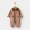 Mameluco para Bebé Recién Nacido Sin Costuras Primavera y Otoño Romper Suave de Terciopelo Jacquard Ropa para Bebés Traje Elástico para Gatear