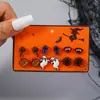 Venta Caliente Transfronteriza Pendientes de Halloween Pendientes Festivos Pendientes de Cabeza de Calabaza Pendientes de Bruja Combinación de 6 Pares Traje de Todos los Santos