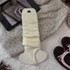 Calcetines para Mujer Otoño/Invierno 2026 Estilo Japonés Color Sólido Calentadores de Piernas Fruncidos sin Pies Calcetines de Ballet de Doble Aguja Adelgazantes hasta la Rodilla