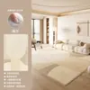 Alfombra para sala de estar, tapete para piso estilo sofá color crema, lavable, no necesita limpieza, lujo ligero, sensación de alta gama, libre de formaldehído, impermeable, resistente a las manchas, área grande
