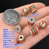 Plata pura s999 Retro Pegamento Palabra de Bendición Rijin Dou Cuentas Separadas Doradas Pulsera de Mano Trenzada Collar Accesorios de Bricolaje Hechos a Mano