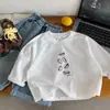 Camiseta Infantil Bangcheng 2026 Outono Novo Estilo Coreano Meninos Estampa Versátil Camisa Básica de Primavera para Meninos Classe A