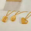 Colar Feminino Francês de Luxo Acessível Geométrico Quadrado Gota d'Água Estrela de Oito Pontas Zircônia Corrente para Clavícula Aço Titânio Banhado a Ouro 18K
